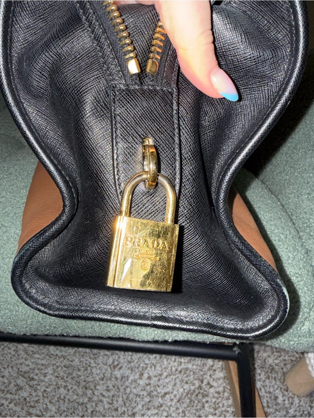 Prada Brown Saffiano Medium Galleria Double Zip Tote - Picture 4 of 8